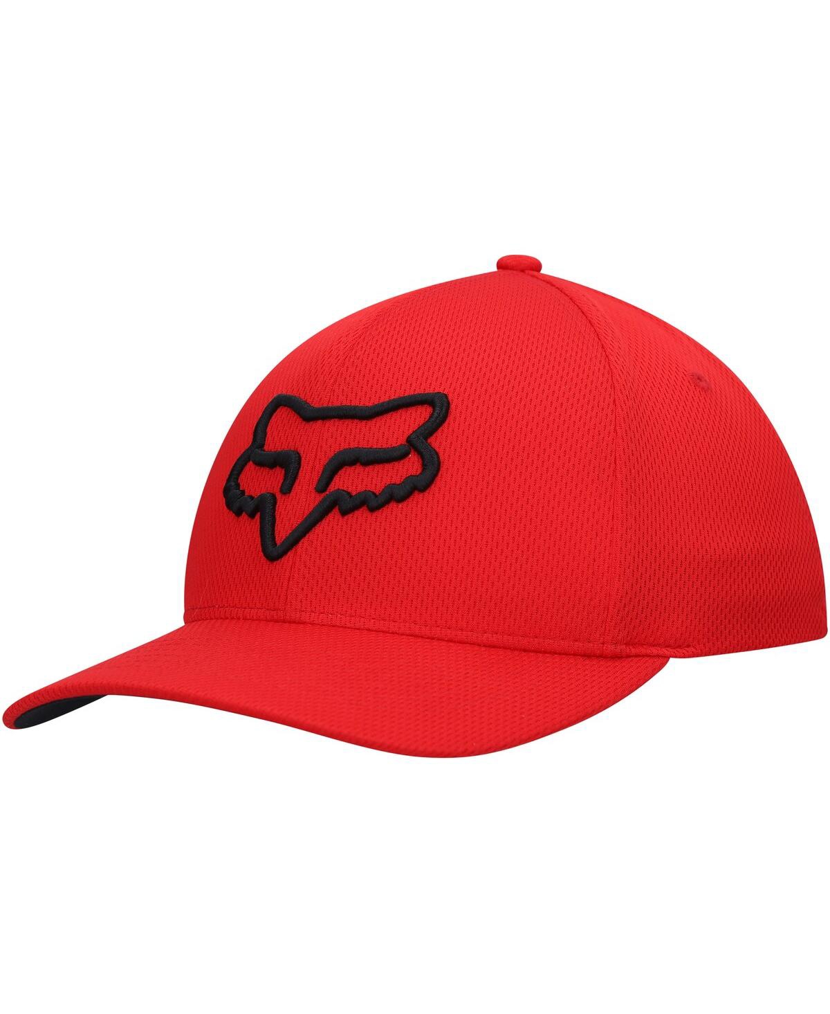 Shop Fox Men's  Red Lithotype 2.0 Logo Flex Hat