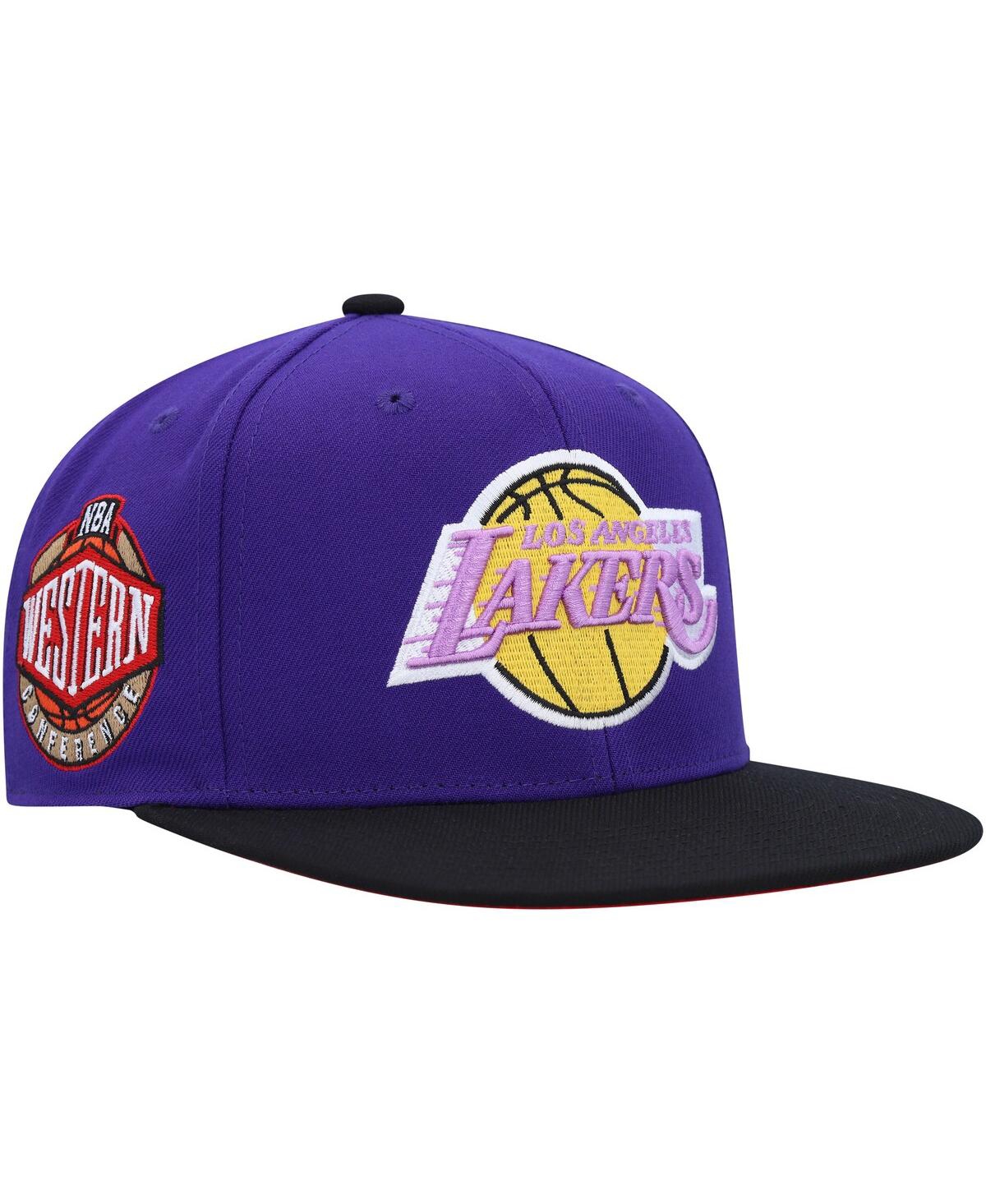 Men's Mitchell & NessLos Angeles Lakers Hardwood Classics Coast to Coast Fitted Hat - Purple