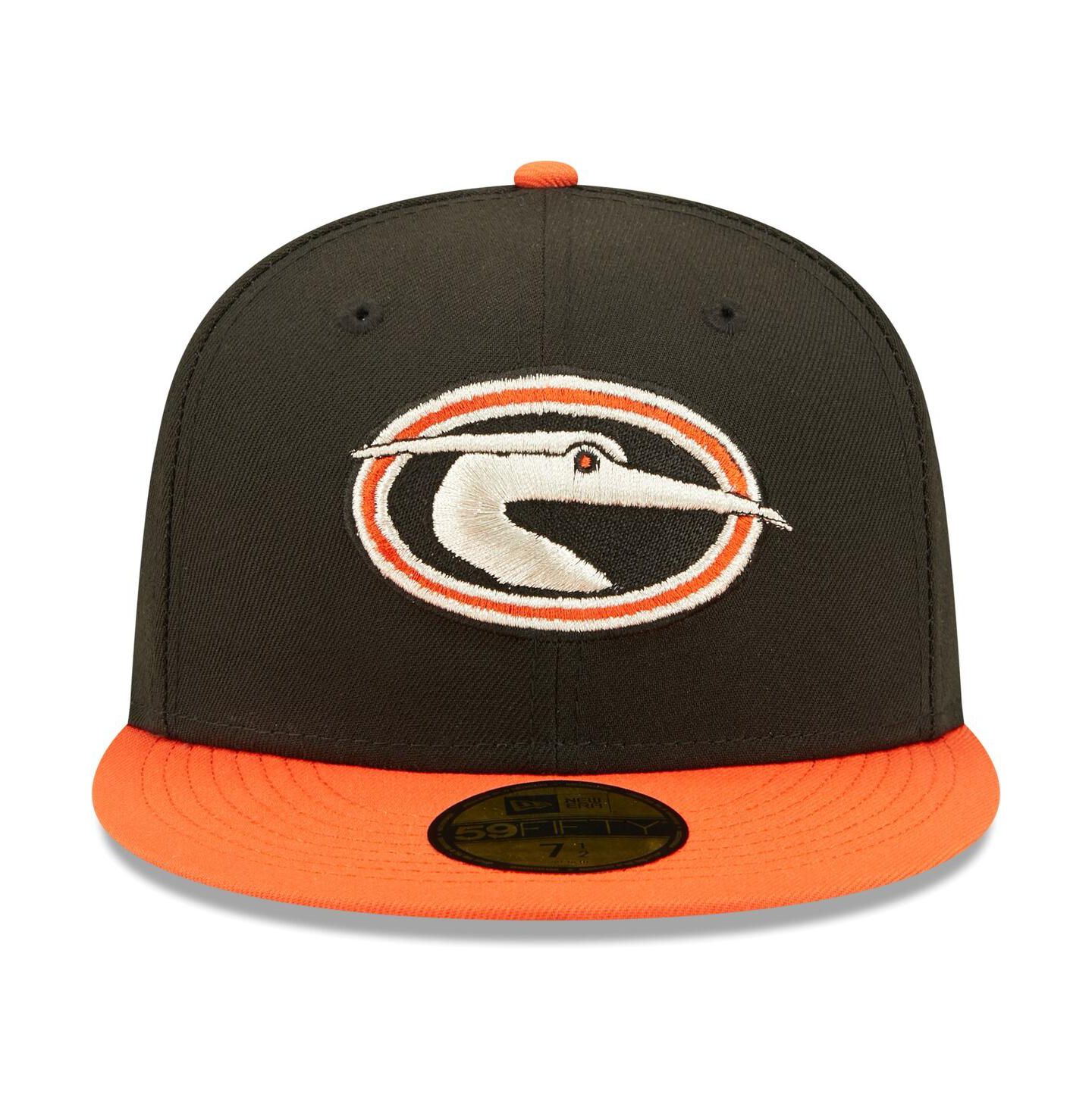 Мужская кепка New Era Black Delmarva Shorebirds Authentic Collection Team Alternate 59FIFTY Fitted Hat — фото 3