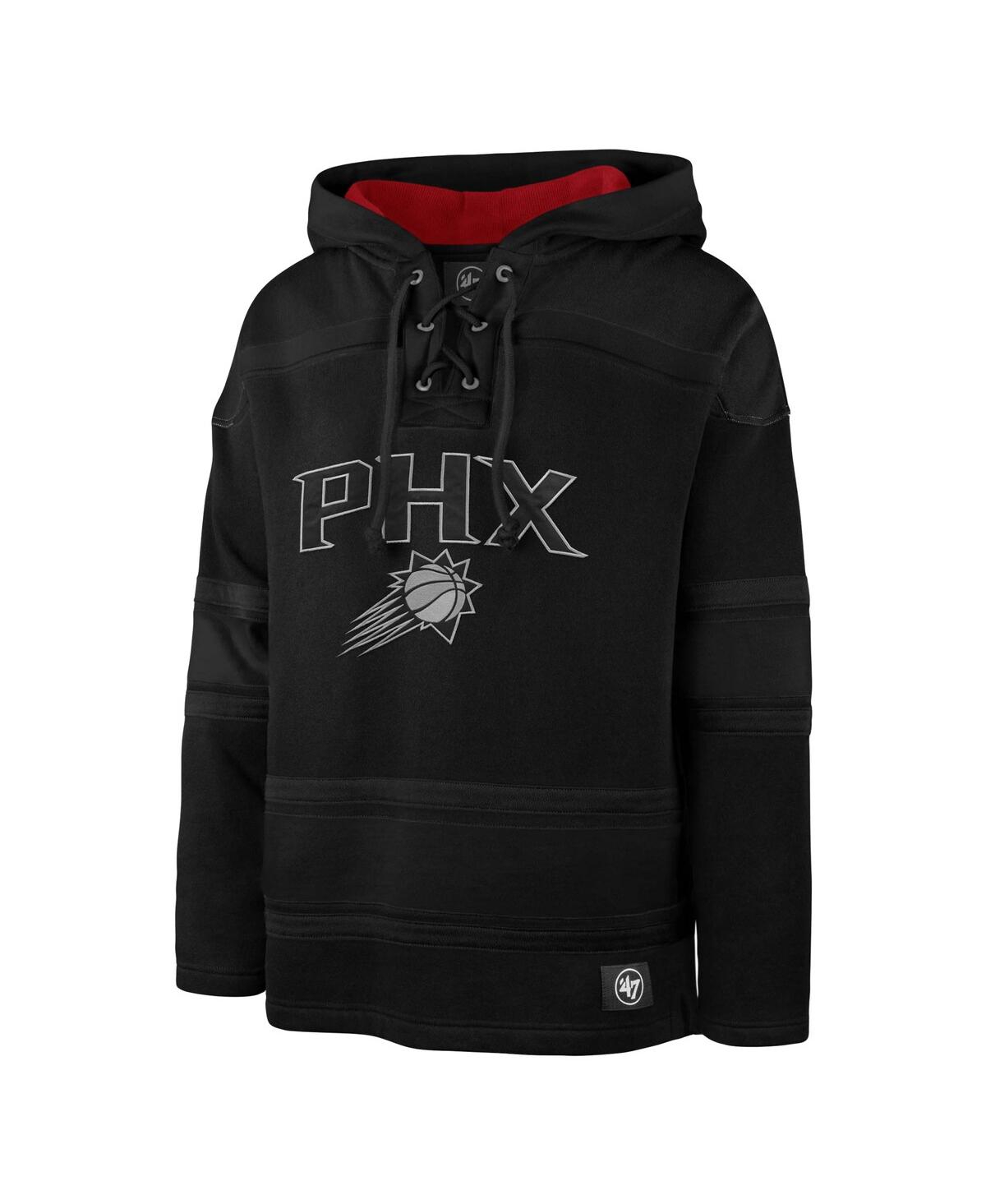 Shop 47 Brand Men's ' Black Phoenix Suns 2022/23 Pregame Mvp Lacer Pullover Hoodie