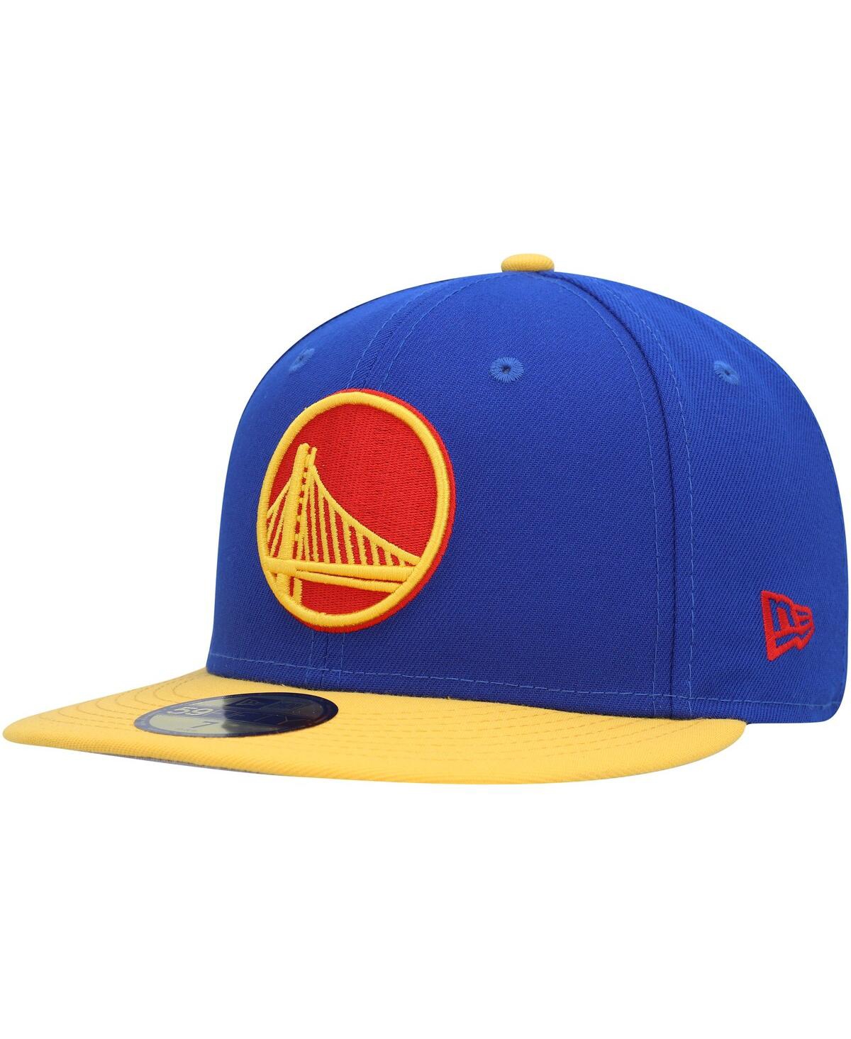 Shop New Era Men's  Blue Golden State Warriors Side Patch 59fifty Fitted Hat