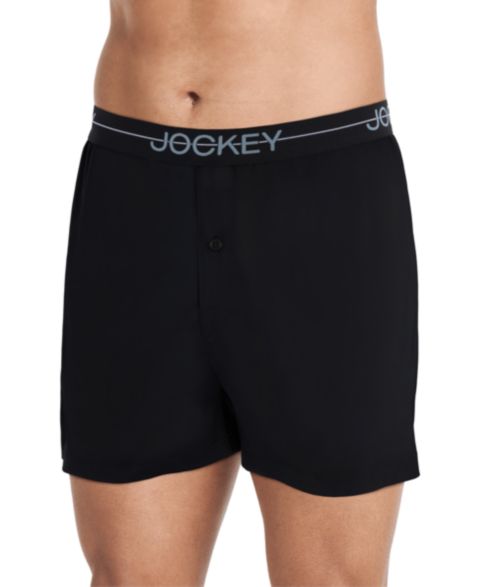 Трусы-боксеры Moisture-Wicking для мужчин, стрейч — Jockey, цвет: Чёрный