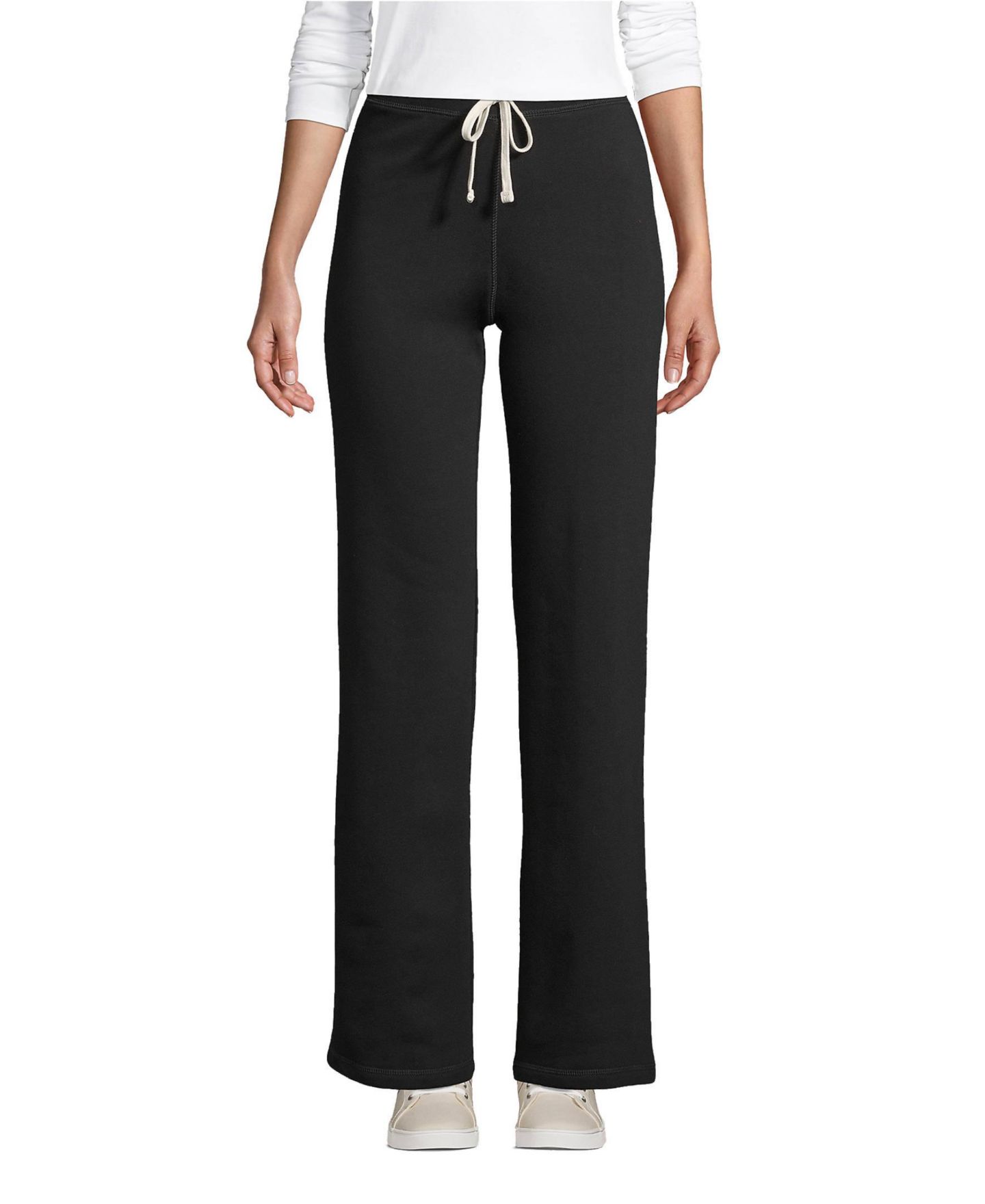 Женские брюки Lands' End Sweatpants, цвет: Чёрный — фото 1