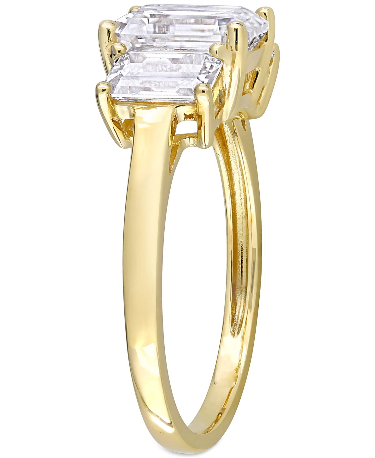 Lab-GrownOctagon-Cut Three Stone Ring (2-3/4 ct. t.w.) in 10k Gold - Moissanite
