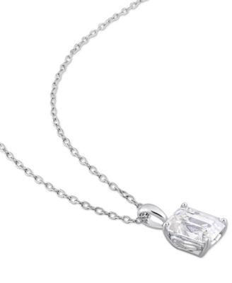 Moissanite Baguette Solitaire 18" Pendant Necklace (2-1/2 ct. t.w.) in Sterling Silver