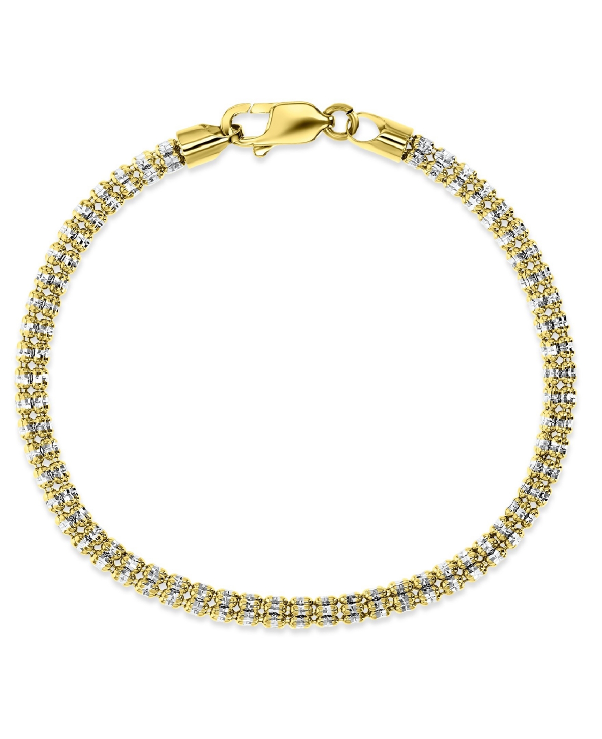Macy's Ice Link Chain Bracelet In 10k Two-tone Gold