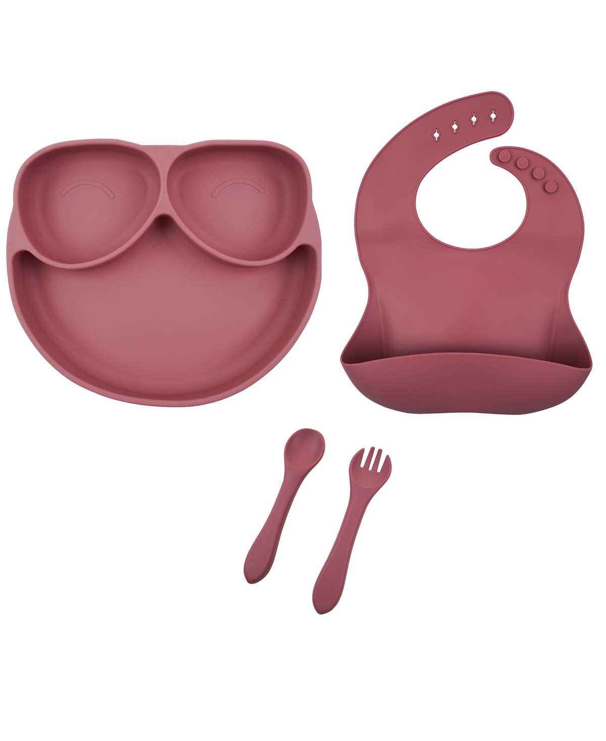 Shop Tiny Teethers Designs Baby Girls Silicone Tableware, 4 Piece Set In Pink