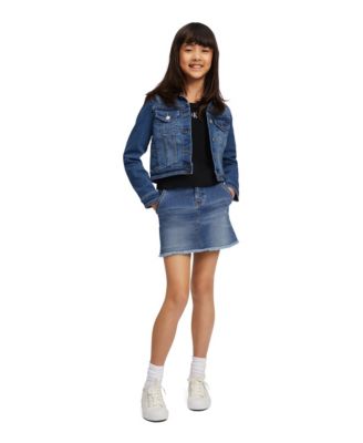 Calvin Klein - Big Girls Bleached Denim Jacket