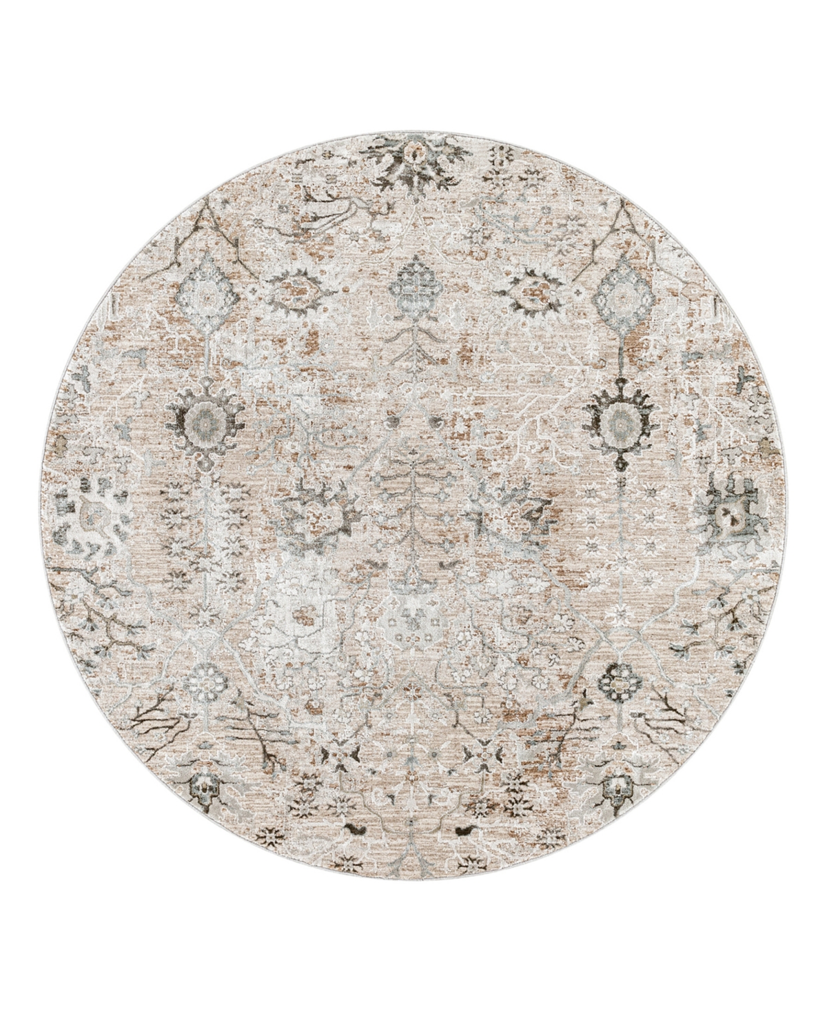 Surya Brunswick Bwk-2311 6'7" X 6'7" Round Area Rug In Beige