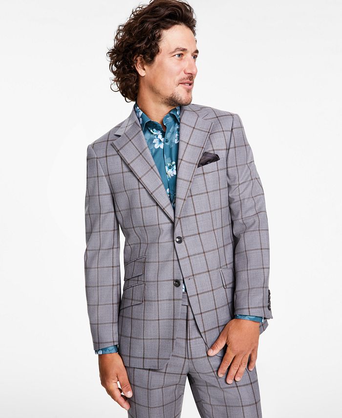 Windowpane suit jacket store
