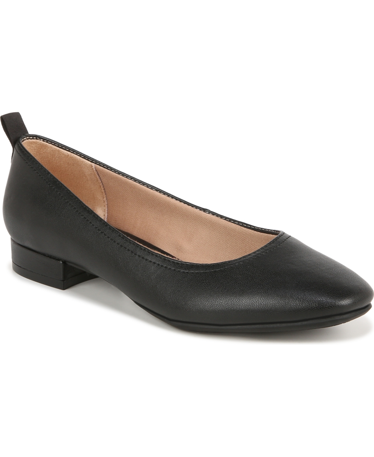 Lifestride Cameo Flats In Black Faux Leather