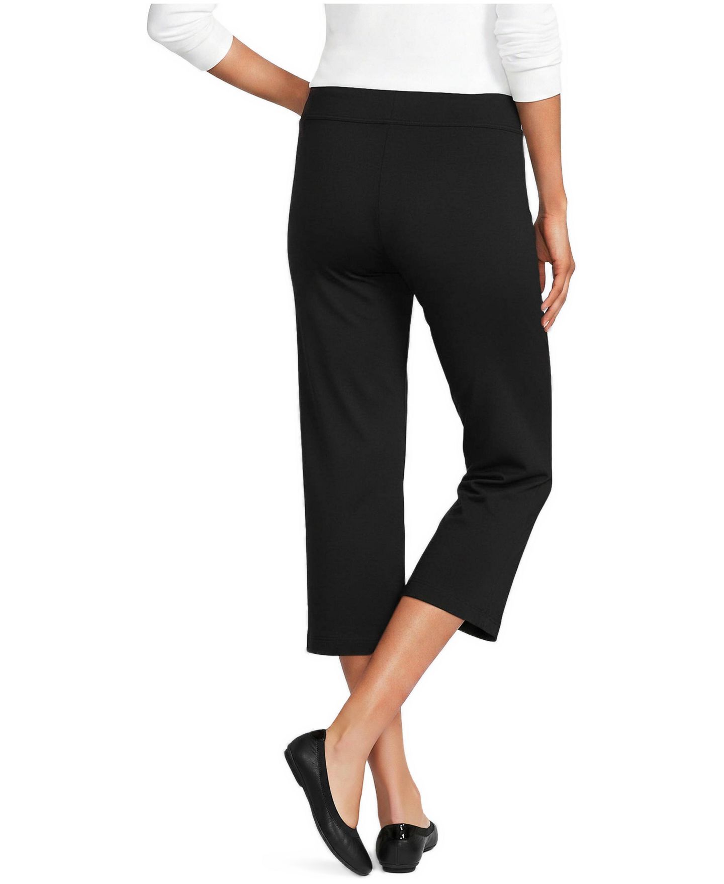 Женские брюки Lands' End Tall Starfish Mid Rise Pull On Crop Pants, цвет: Чёрный — фото 15