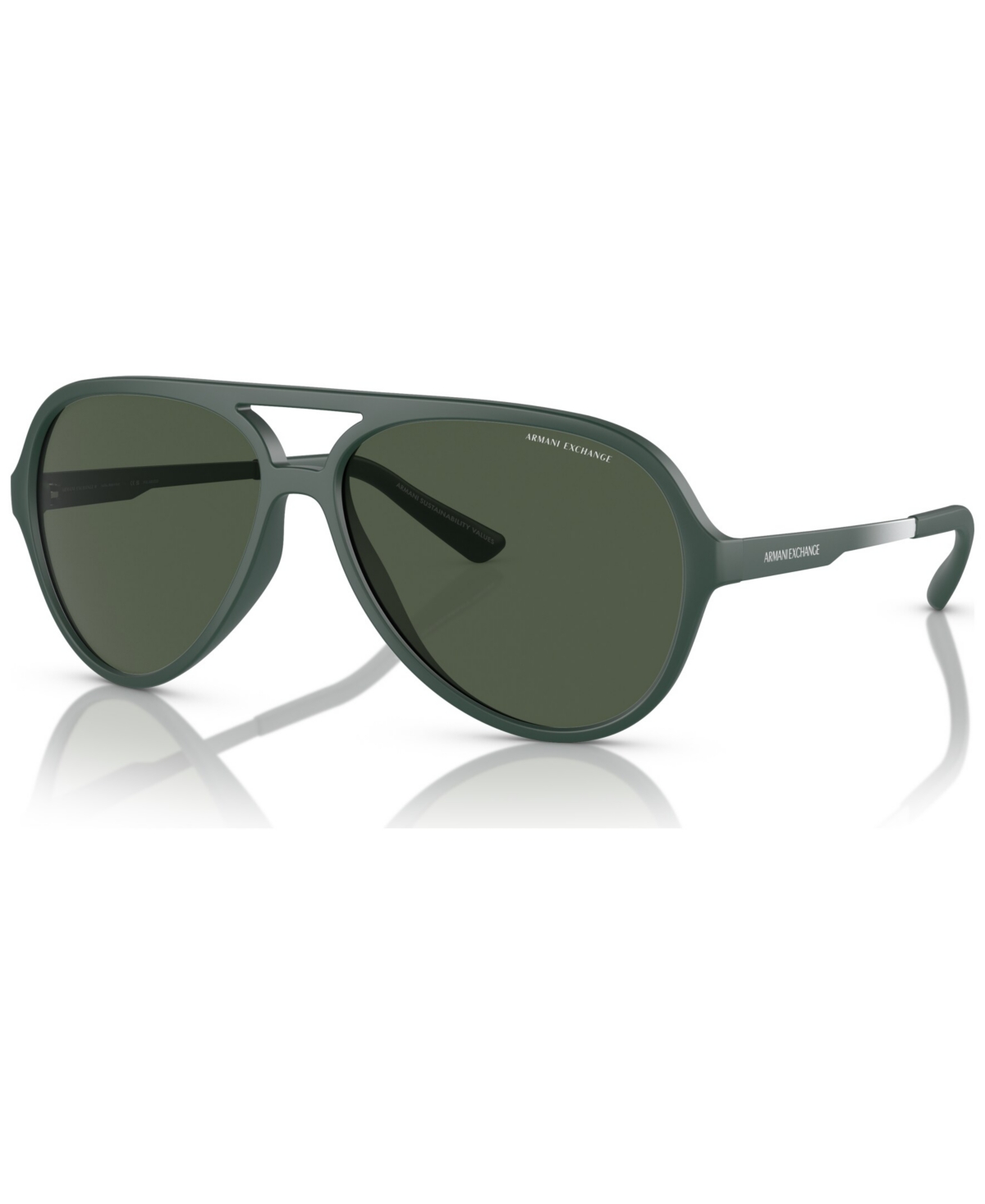 Ax Armani Exchange Men's Polarized Sunglasses, Ax4133s In Matte Green