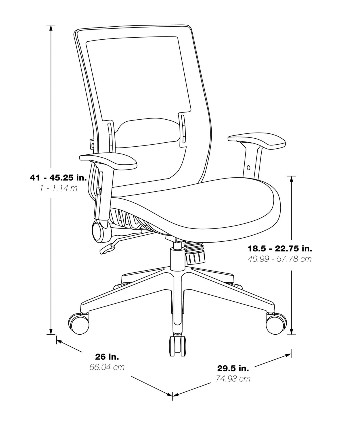 Osp Home Furnishings Black Matrix Back Manager's Office Chair With Matrix Seat In Black