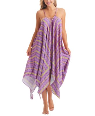 Jessica Simpson Women's Shine Bright Lace-Up Cover-Up Dress - Macy's