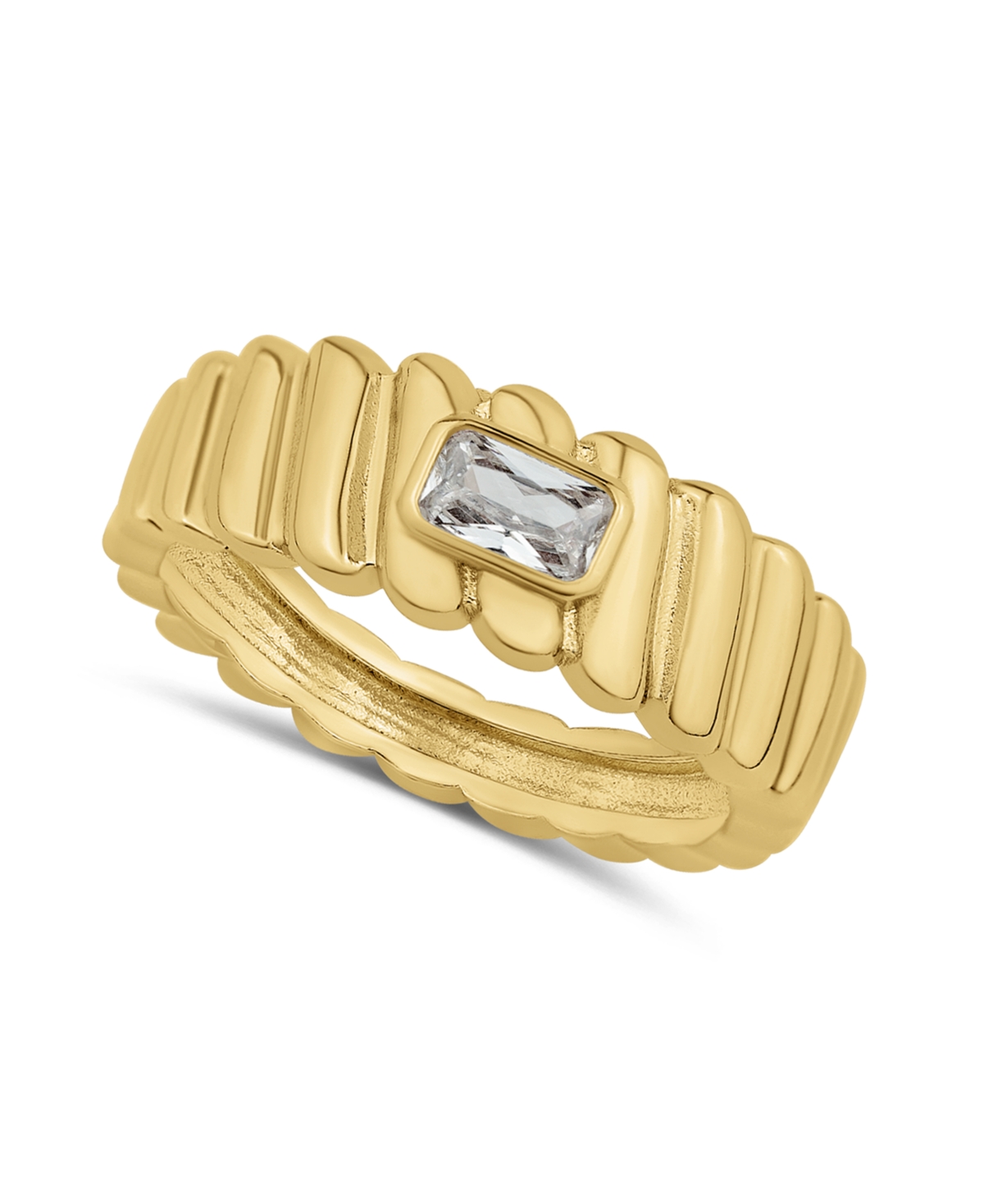 And Now This Cubic Zirconia 18k Gold Plated Ring In K Gold Plated Over Brass
