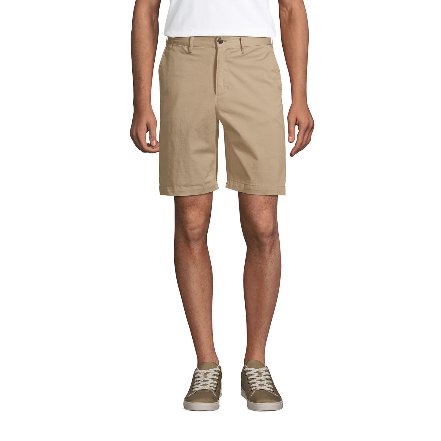 Мужские шорты Lands' End Big & Tall 9" Traditional Fit Comfort First Knockabout Chino, цвет: Хаки — фото 1