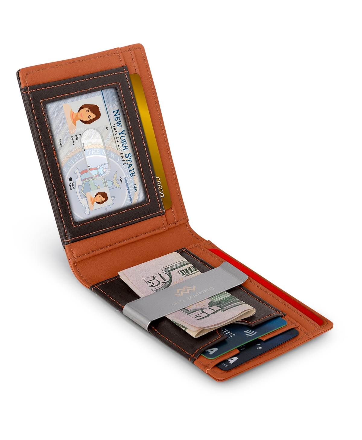 Men's Slim Bifold Wallet with Money Clip