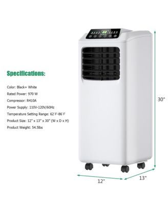 9,000 BTU Portable Air Conditioner & Dehumidifier Function Remote w/ Window Kit