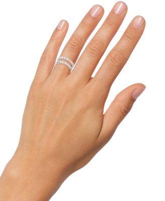 Diamond Double Row Enhancer Ring (1 ct. t.w.) in 14k White Gold