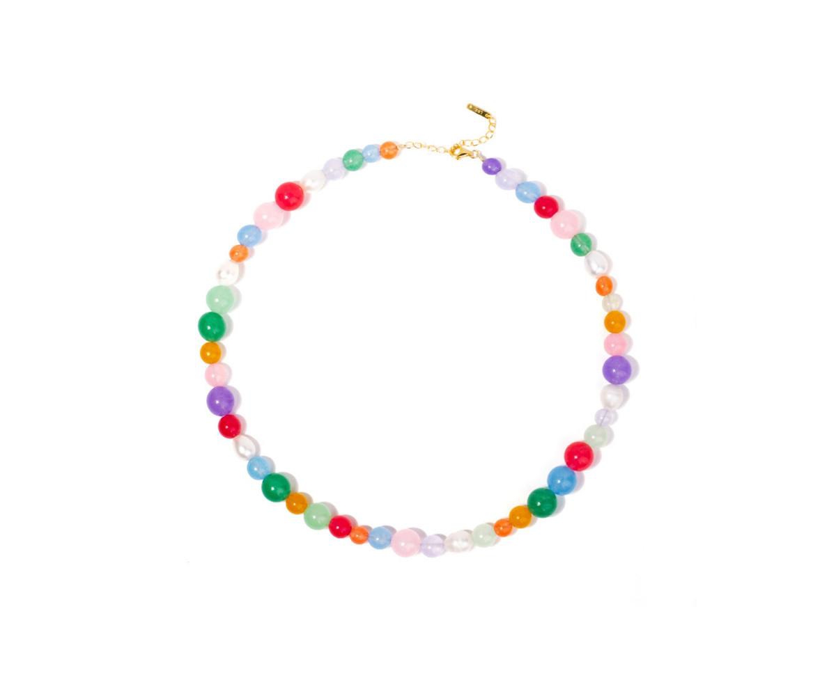 Women's Multi-color Quartz Beaded Necklace - Multi-color