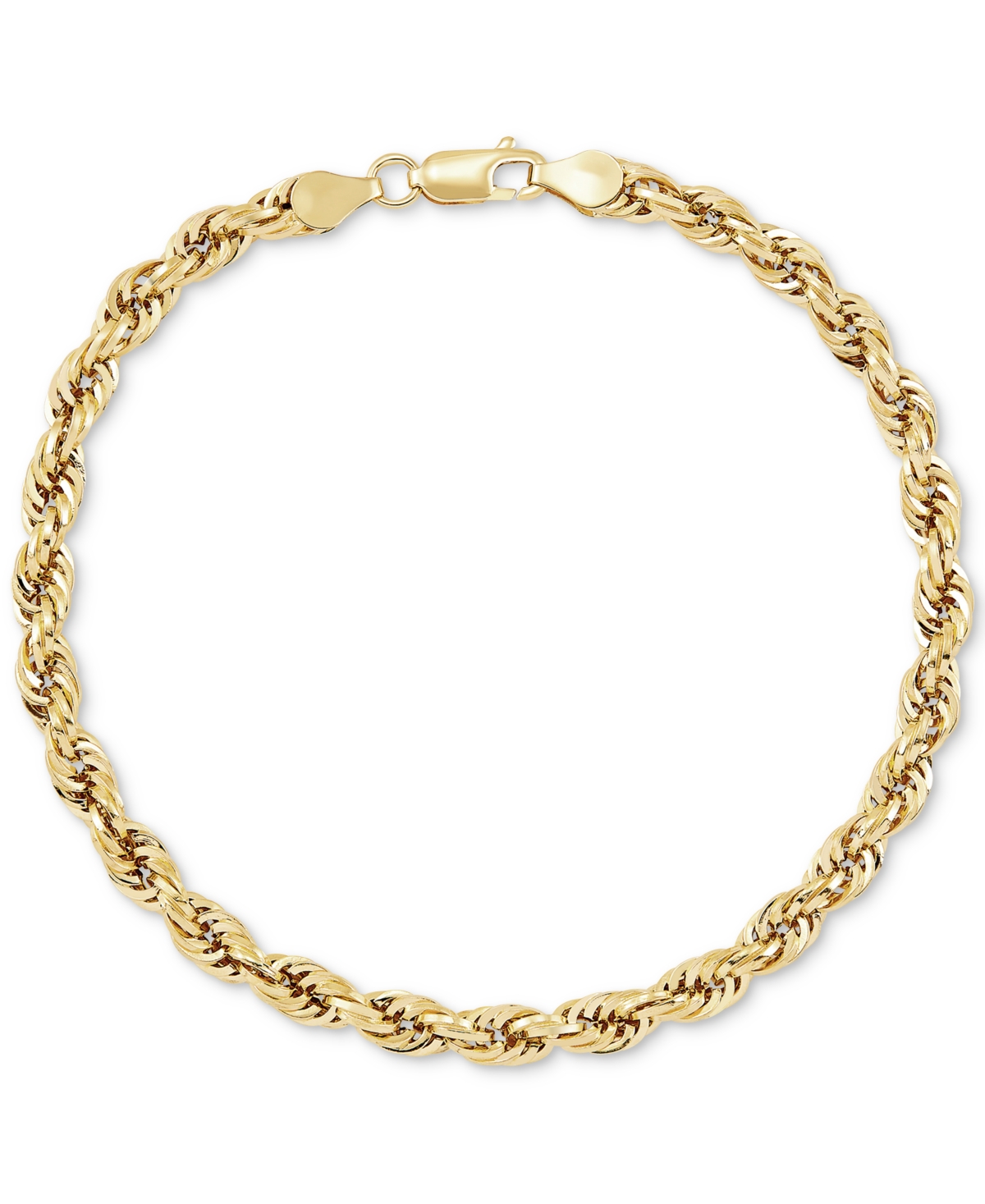 Macy's Men's Cashmere Rope Link Bracelet In 10k Gold