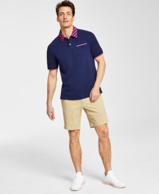 Mens Check Collar Polo Stretch Shorts Separates Created For Macys