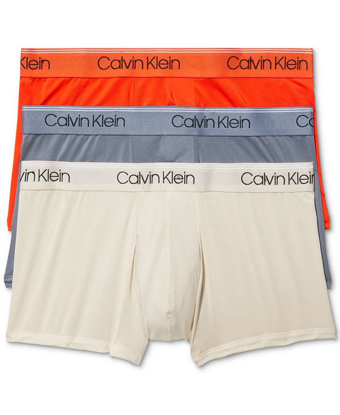Calvin Klein Men's 3-Pack Microfiber Stretch Low-Rise Trunks Underwear ...
