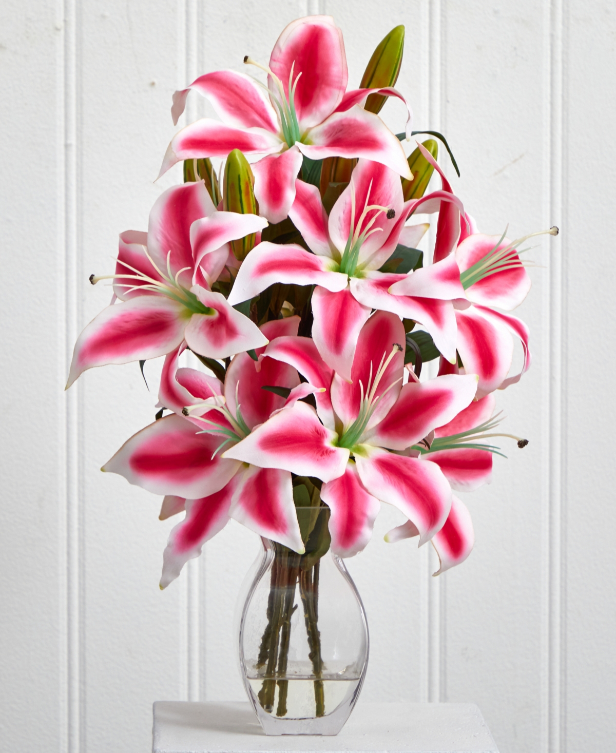 NEARLY NATURAL RUBRUM LILY W/ DECORATIVE VASE 
