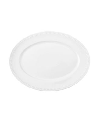Everyday Whiteware Beaded Bowl and Platter Serve Set