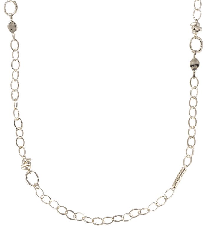 Style & Co Silver-Tone Bead & Link Strand Necklace, 42