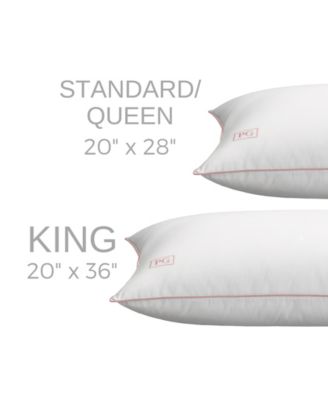 White Goose Down Soft Density Stomach Sleeper 2-Pack Pillows, Standard/Queen