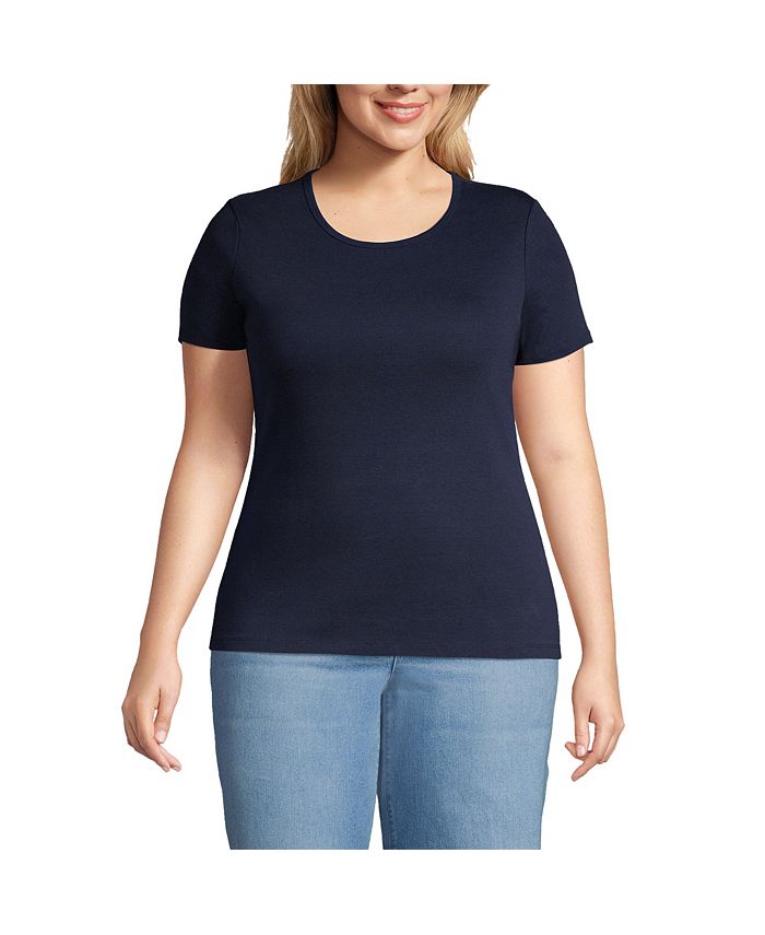 Lands' End Plus Size Cotton Rib Tshirt Macy's