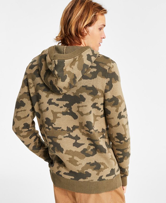 Sun + Stone Men's Cotton Camo-Print Hoodie Sweater, Created for Macy's ...