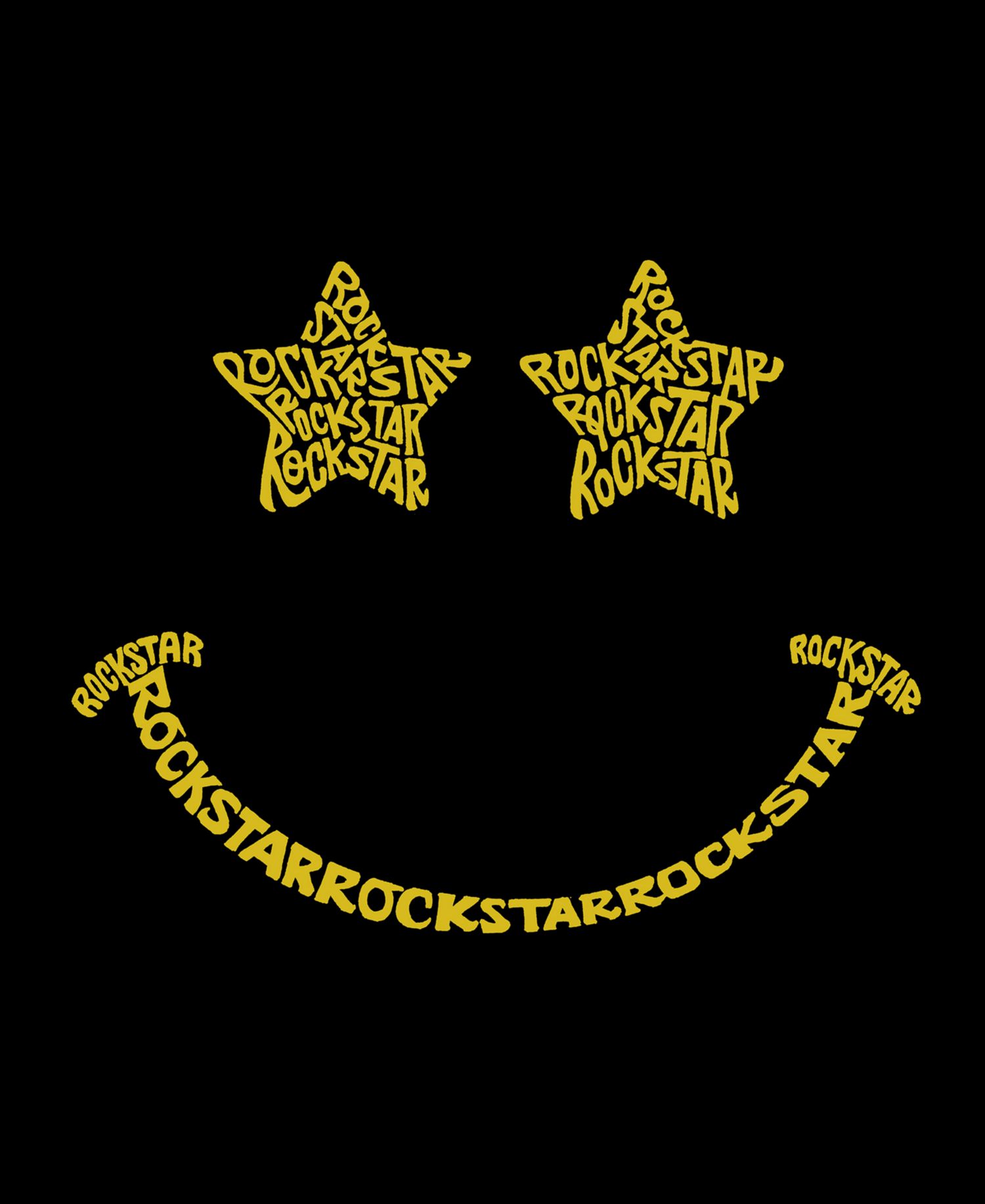 Men's Word Art Rockstar Smiley Short Sleeve T-shirt