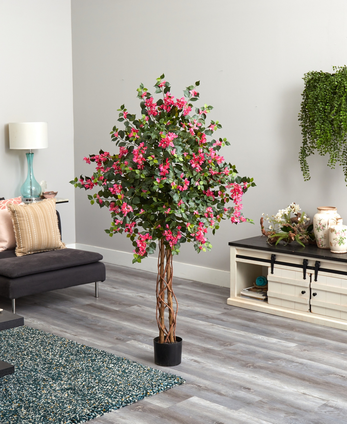 Shop Nearly Natural 5.5' Bougainvillea Artificial Tree In Pink
