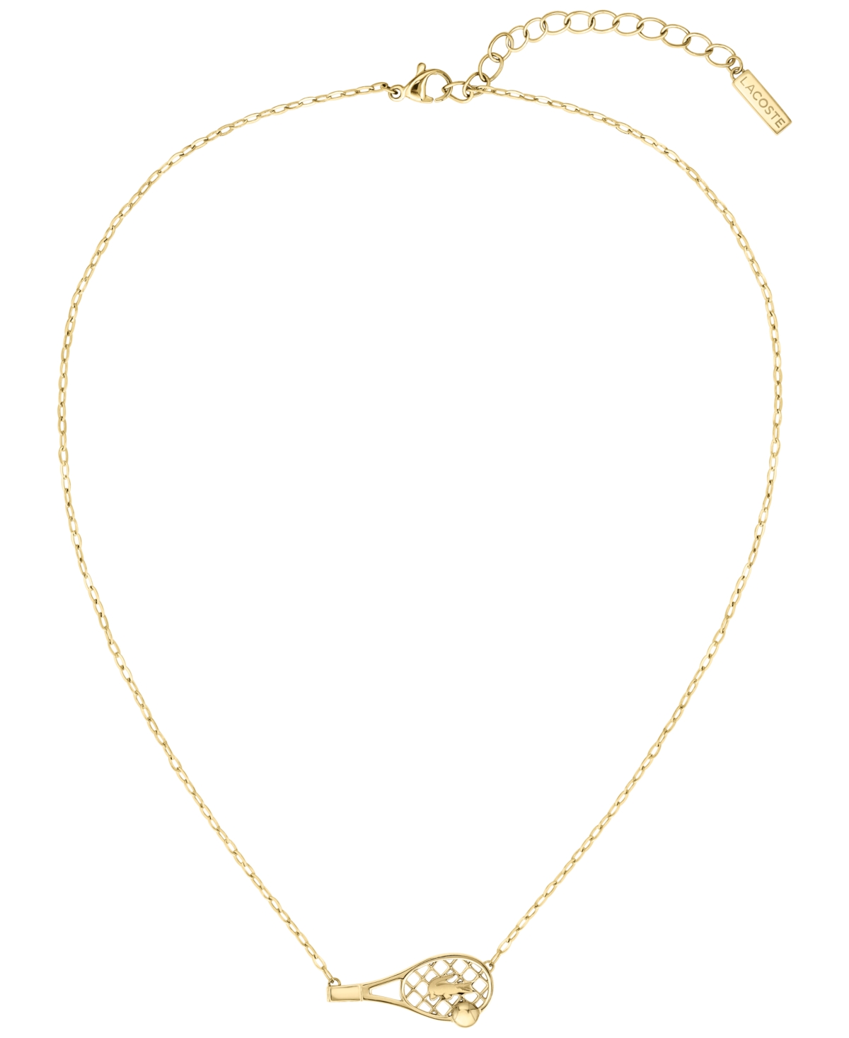Lacoste Gold Tone Tennis Racket Necklace
