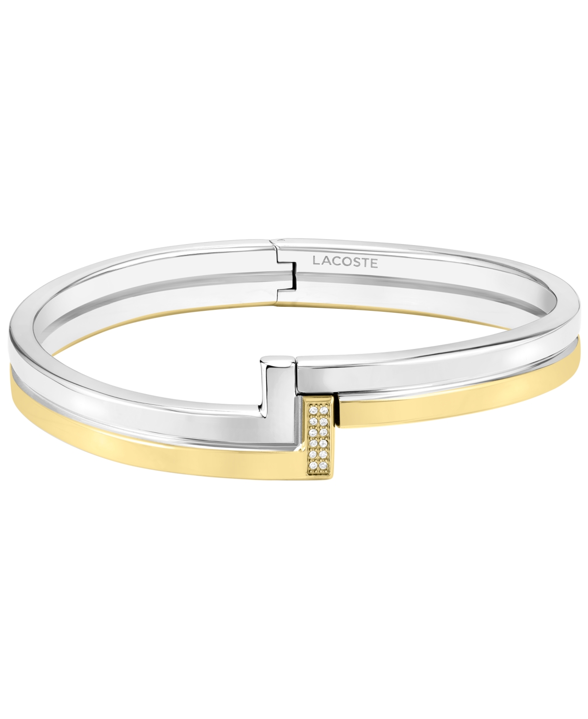 Lacoste Crystal Pave Two Tone 'l' Bangle