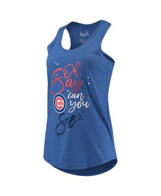 Women's Royal Chicago Cubs Americana Tri-Blend Racerback Tank Top
