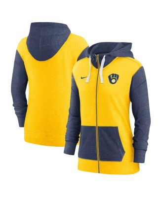Women's Gold Milwaukee Brewers Full-Zip Hoodie