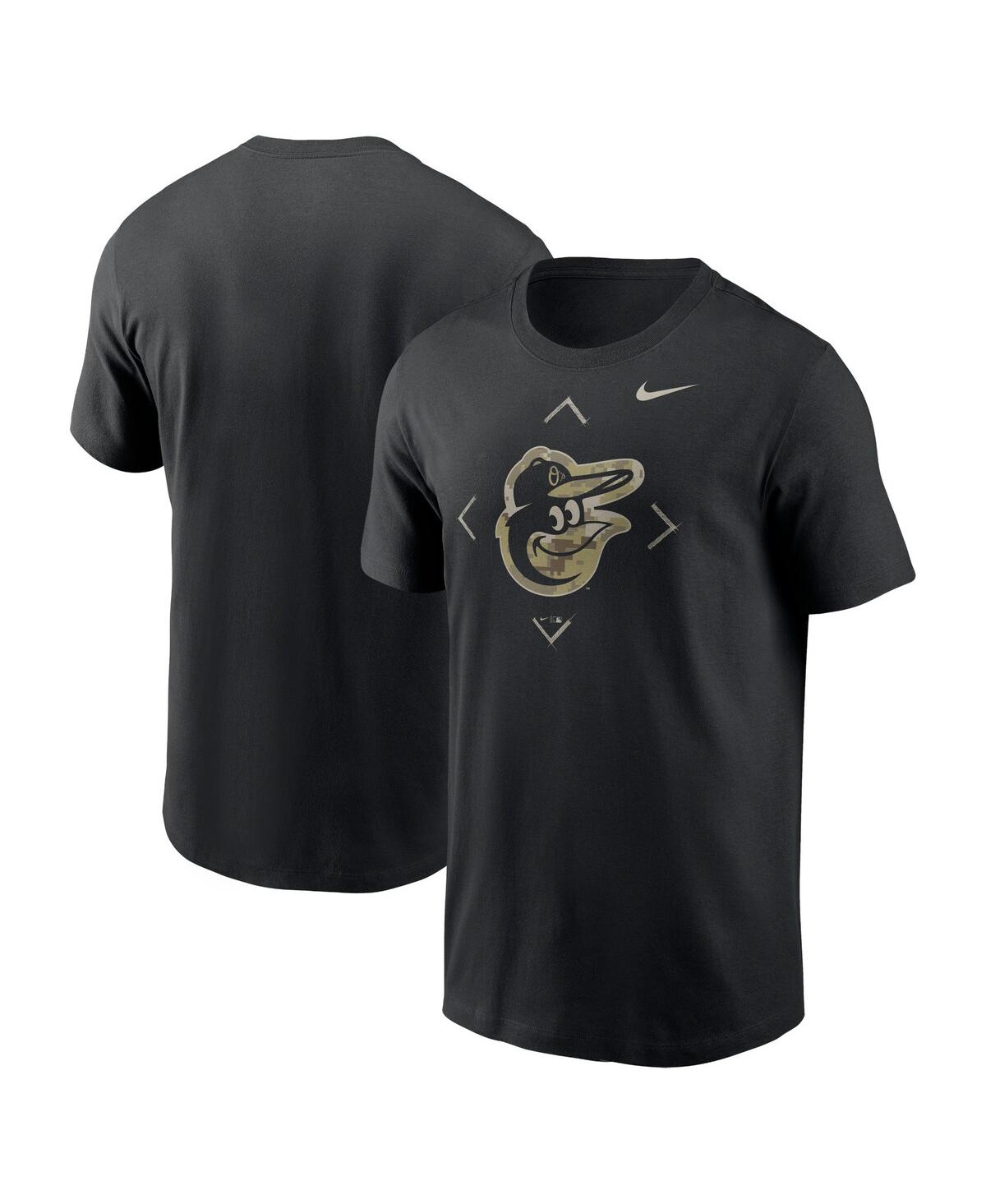 Nike Nut Oriole Black Men's  Camo Logo Short Sleeve T-shirt Teemenscr