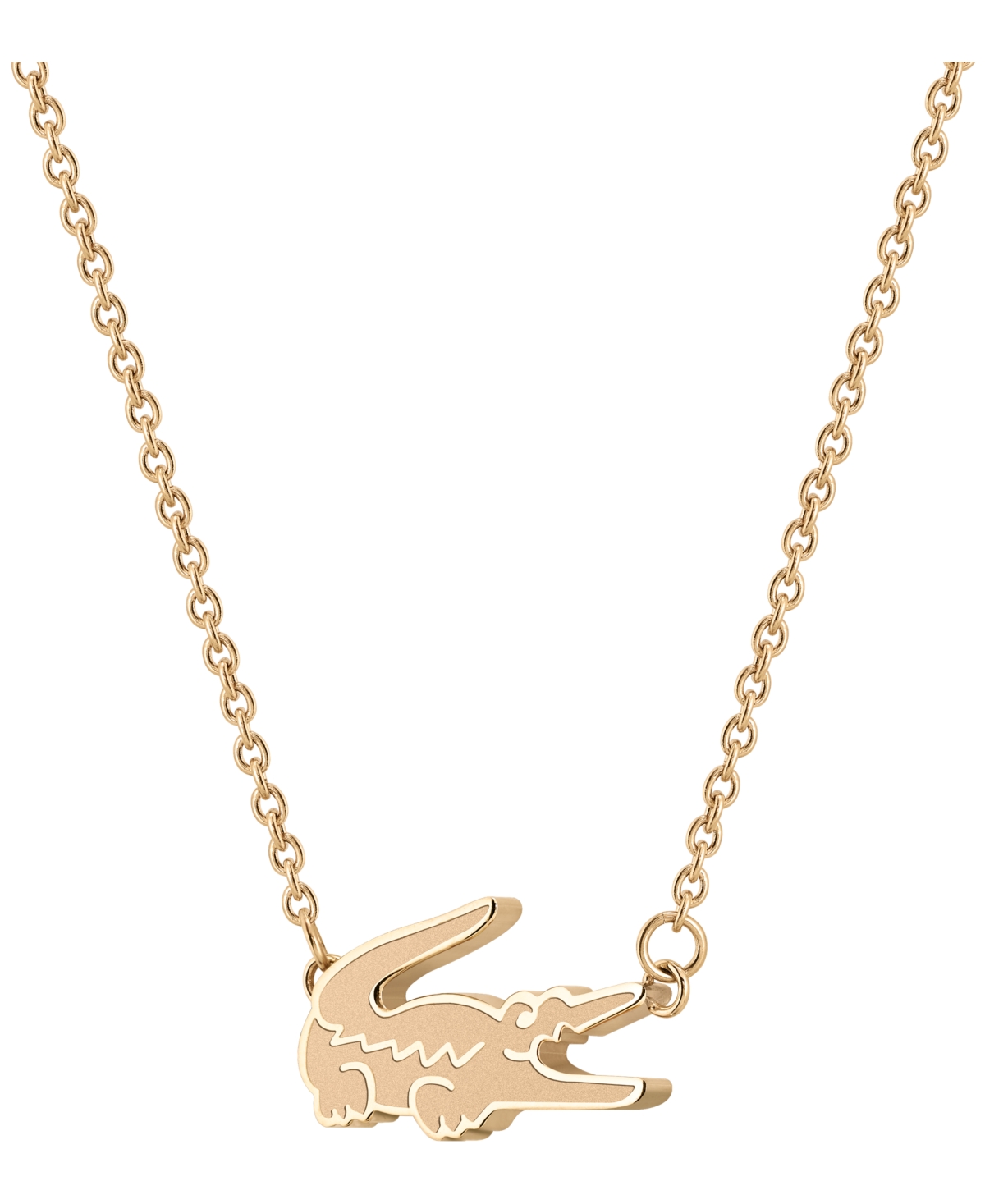 Lacoste Carnation Gold Tone Crocodile Necklace
