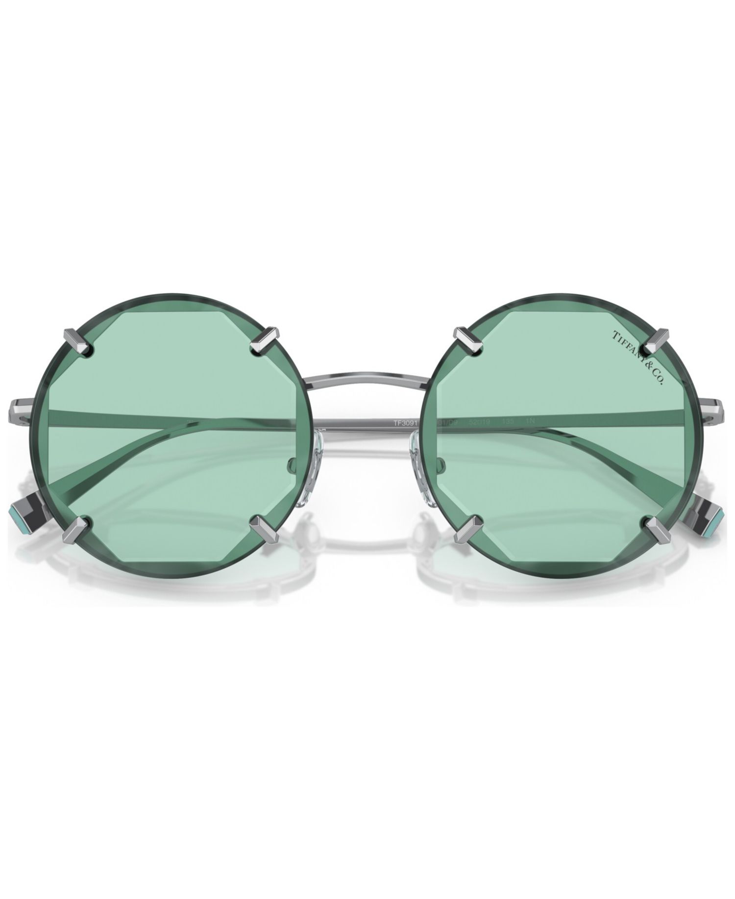 Women's Round Etched Metal Frame Sunglasses, TF3091