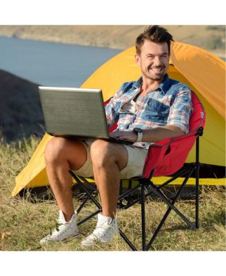 Folding Camping Moon Padded Chair with Carry Bag