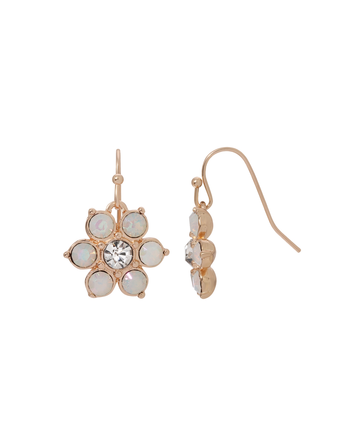2028 Crystal Flower Drop Earring In White