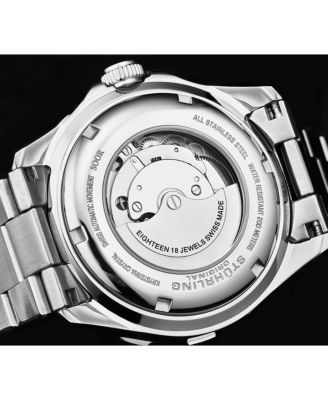 Men s Astral Diver 44mm Swiss Automatic Watch, Black Dial, Stainless Steel Bracelet, Rotating Bezel, 200M Water Resistant