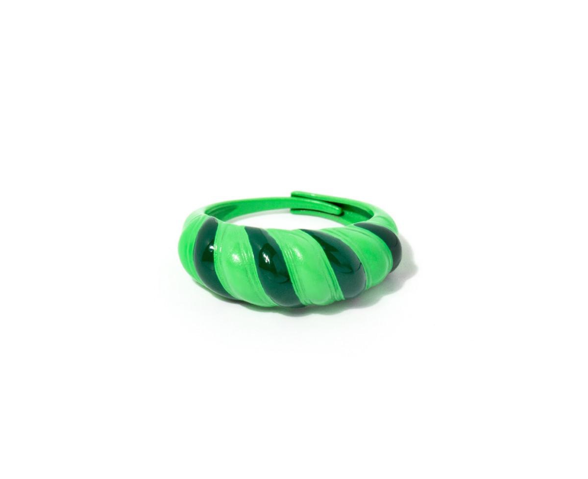 Women's Enamel Croissant Ring - Emerald green