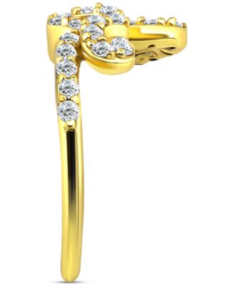 Cubic Zirconia Love Script Toe Ring, Created for Macy's