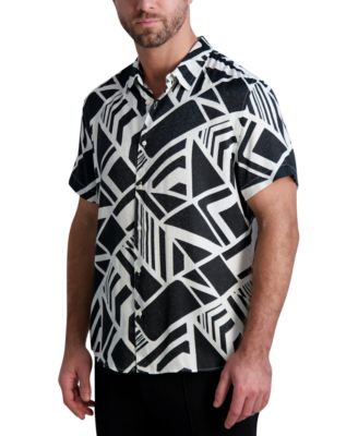 KARL LAGERFELD PARIS - Men's Slim-Fit Geo-Print Button-Down Shirt