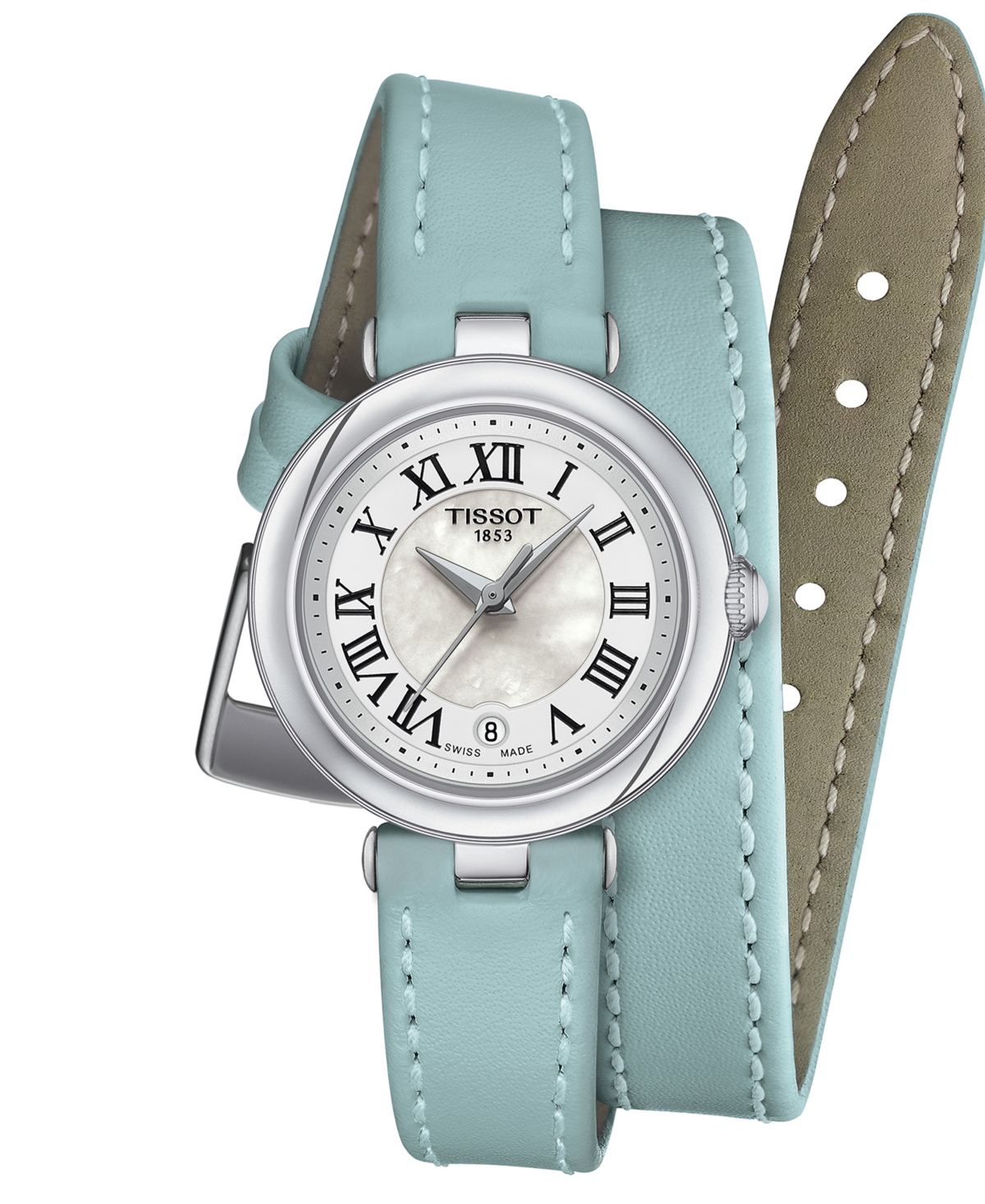 Women's Swiss Bellissima Blue Leather Strap Watch 26mm